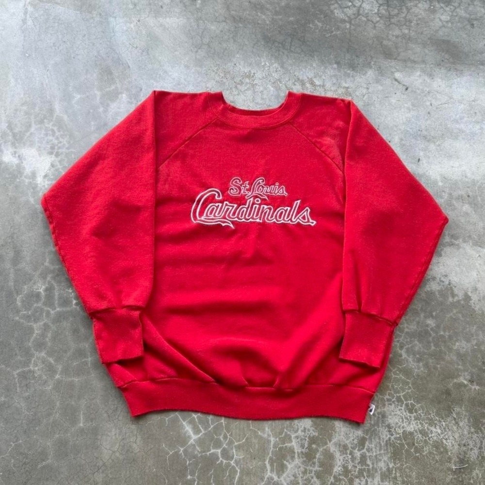 Vintage 80's St. Louis cardinals logo 7 classic embroidered raglan sweatshirt